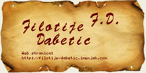 Filotije Dabetić vizit kartica